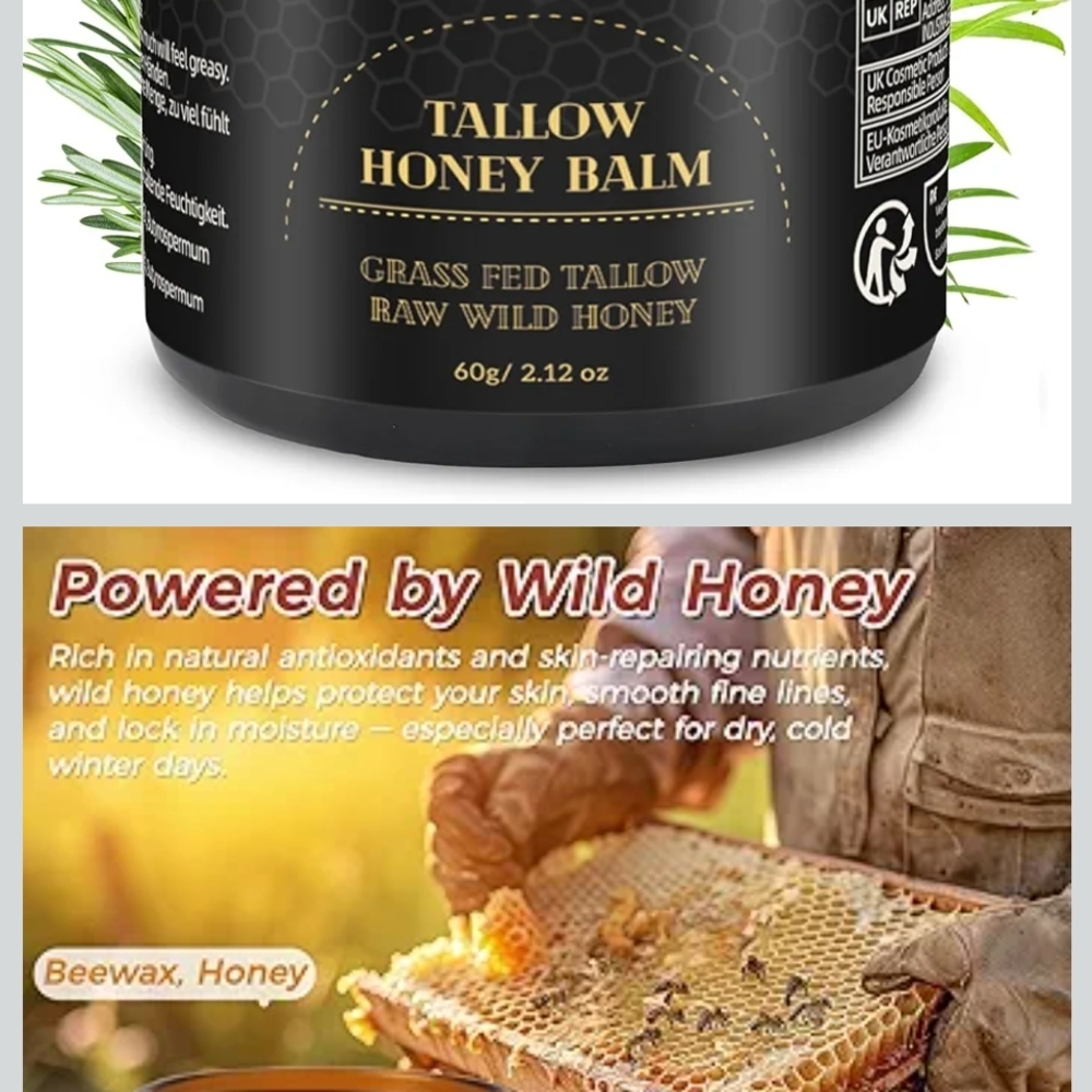 Luxurious Tallow Honey Balm - Black & Gold
